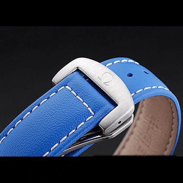 Omega Seamaster Planet Ocean GMT Blue Dial Blue Leather Band new60289