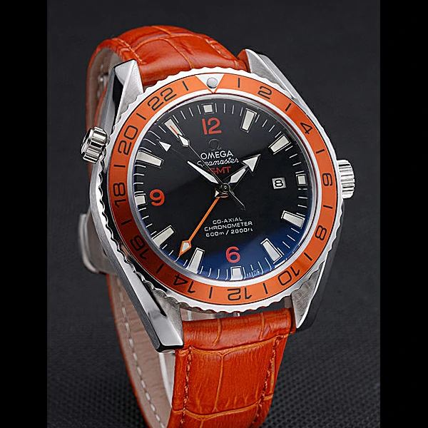 Omega Seamaster Planet Ocean GMT Orange Dial Orange Leather Band new60290