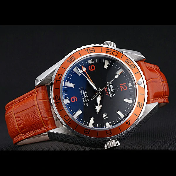 Omega Seamaster Planet Ocean GMT Orange Dial Orange Leather Band new60290