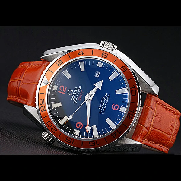Omega Seamaster Planet Ocean GMT Orange Dial Orange Leather Band new60290