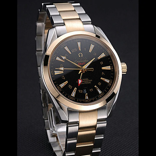 Omega Seamaster Planet Ocean GMT Black Dial Two Tone Band new60291