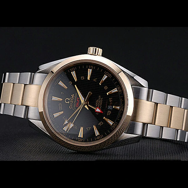 Omega Seamaster Planet Ocean GMT Black Dial Two Tone Band new60291