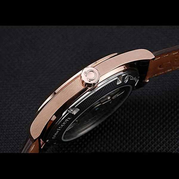 Omega Seamaster Planet Ocean GMT White Dial Rose Gold Case Brown Leather Band new60295