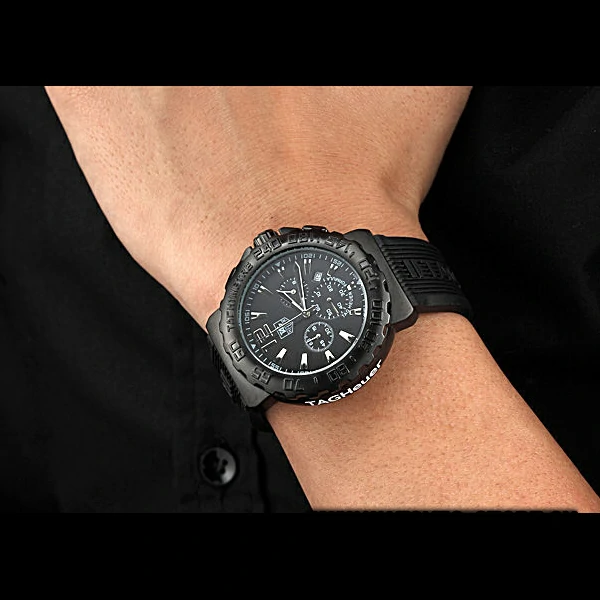 Tag Heuer Formula 1 Chronograph Black Dial Black Bezel White Numerals new60303