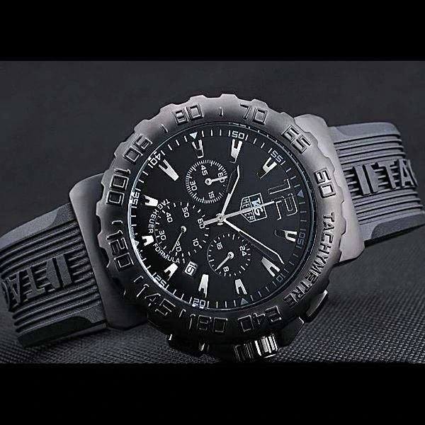 Tag Heuer Formula 1 Chronograph Black Dial Black Bezel White Numerals new60303