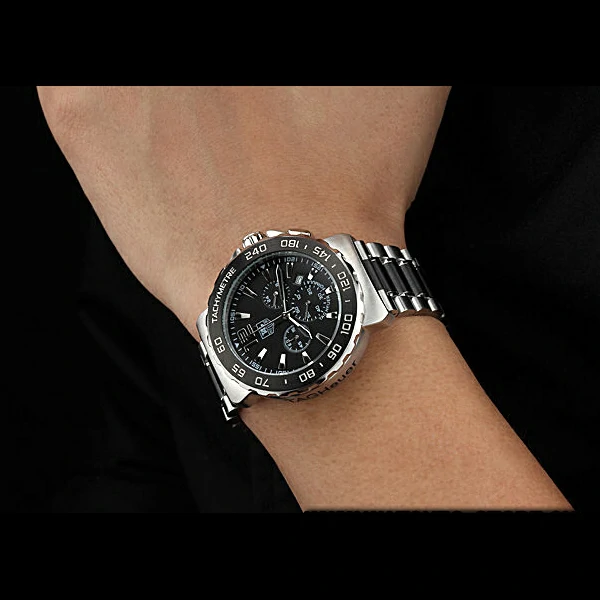 Tag Heuer Formula 1 Chronograph Black Dial Black Bezel Two Tone Stainless Steel Band new60306