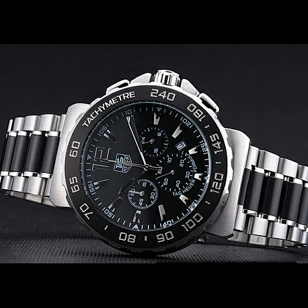 Tag Heuer Formula 1 Chronograph Black Dial Black Bezel Two Tone Stainless Steel Band new60306