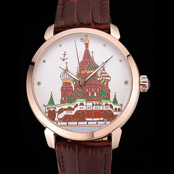 Ulysse Nardin Kremlin Set Gold Case Brown Leather Strap new60318