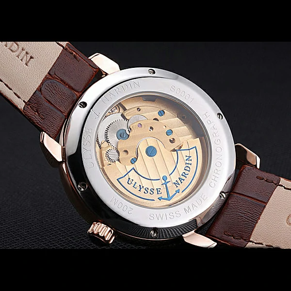 Ulysse Nardin Kremlin Set Gold Case Brown Leather Strap new60318