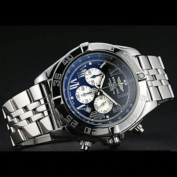 Breitling Chronomat Certifie Black Dial Stainless Steel Bracelet new60320