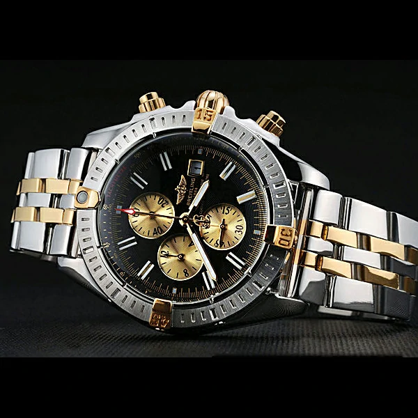 Breitling Chronomat Black Dial Stainless Steel And Gold Bracelet new60323