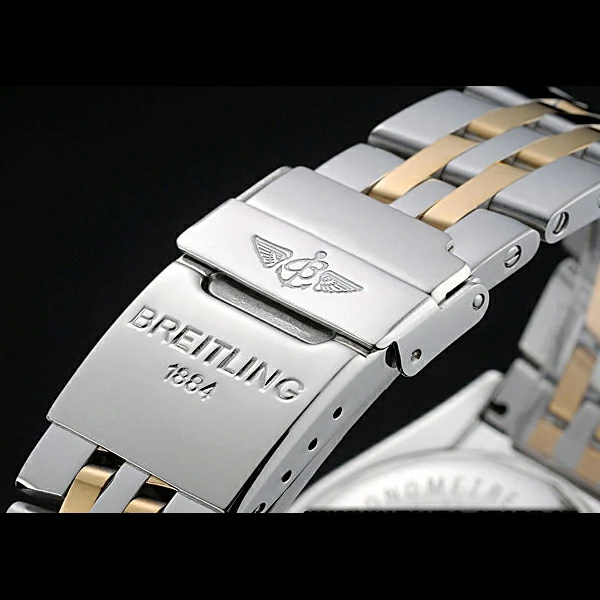 Breitling Chronomat Black Dial Stainless Steel And Gold Bracelet new60323