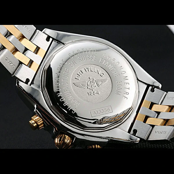 Breitling Chronomat Black Dial Stainless Steel And Gold Bracelet new60323