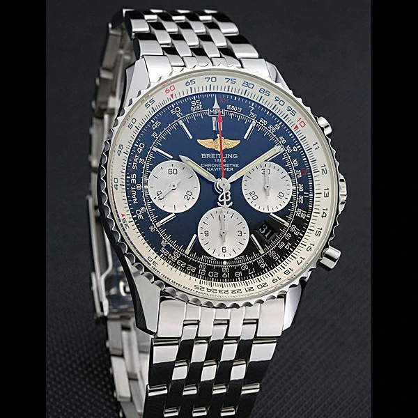 Breitling Navitimer Black Dial Stainless Steel Bracelet new60336