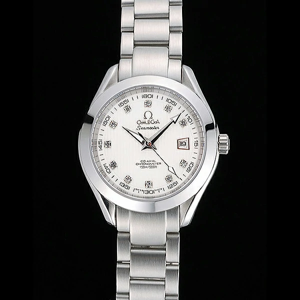 Omega Seamaster Aqua Terra White Dial Diamond Numerals Stainless Steel Bracelet new60337