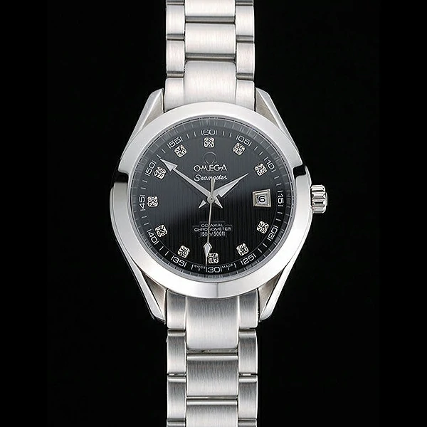 Omega Seamaster Aqua Terra Black Dial Diamond Numerals Stainless Steel Bracelet new60338