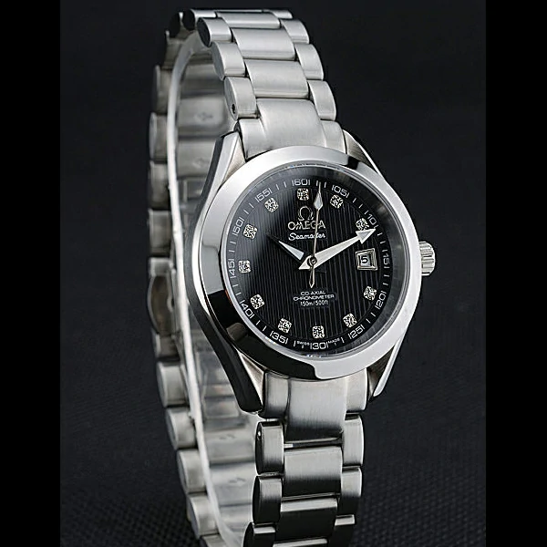 Omega Seamaster Aqua Terra Black Dial Diamond Numerals Stainless Steel Bracelet new60338