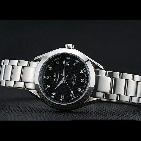 Omega Seamaster Aqua Terra Black Dial Diamond Numerals Stainless Steel Bracelet new60338