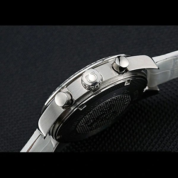Omega Speedmaster Chronograph White Dial Diamond Case White Leather Bracelet new60347