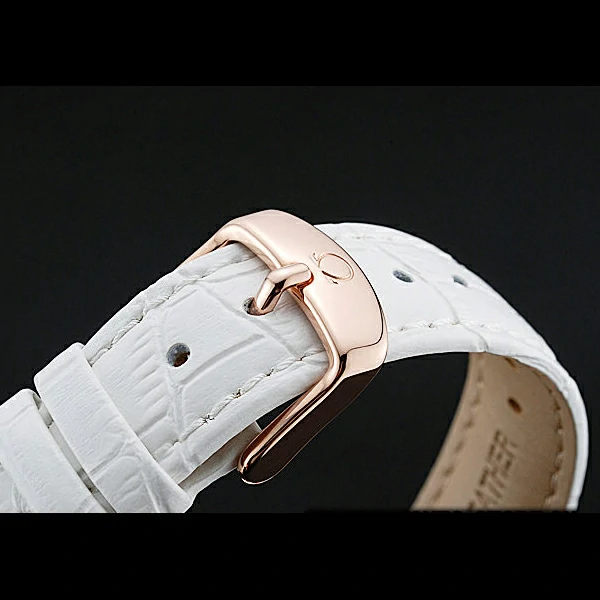 Omega Speedmaster Chronograph White Dial Gold Diamond Case White Leather Bracelet new60348