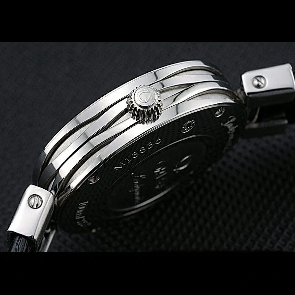 Omega Ladymatic Black Dial Black Leather Bracelet new60351