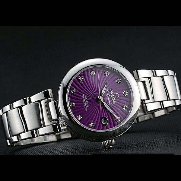 Omega Ladymatic Purple Dial Stainless Steel Bracelet new60352