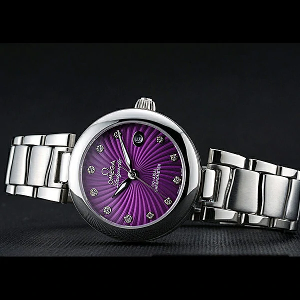Omega Ladymatic Purple Dial Stainless Steel Bracelet new60352