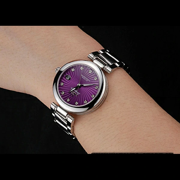Omega Ladymatic Purple Dial Stainless Steel Bracelet new60352