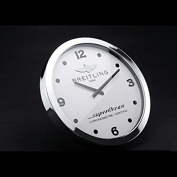 Breitling Superocean Wall Clock Silver White new60355