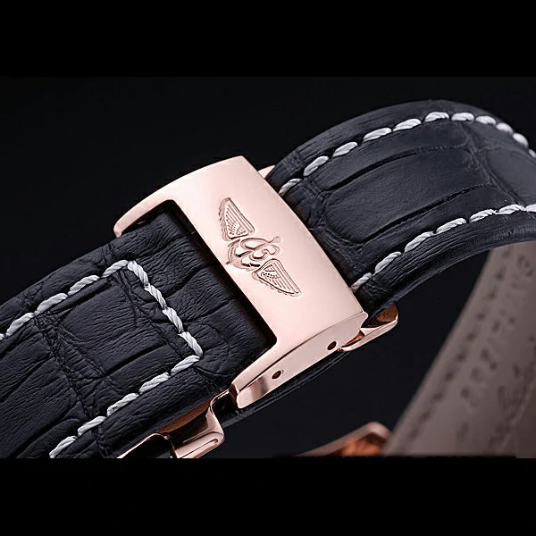 Breitling Navitimer 01 Black Dial Rose Gold Case Black Leather Bracelet new60392