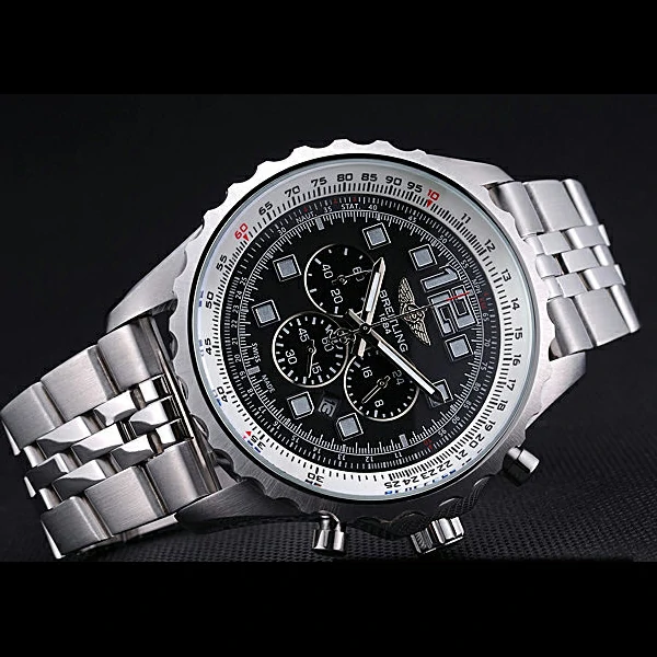 Breitling Professional Chronospace Black Dial Stainless Steel Bracelet new60394