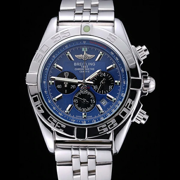 Breitling Chronomat 44 Blue Dial with Black Subdials Stainless Steel Bracelet new60397