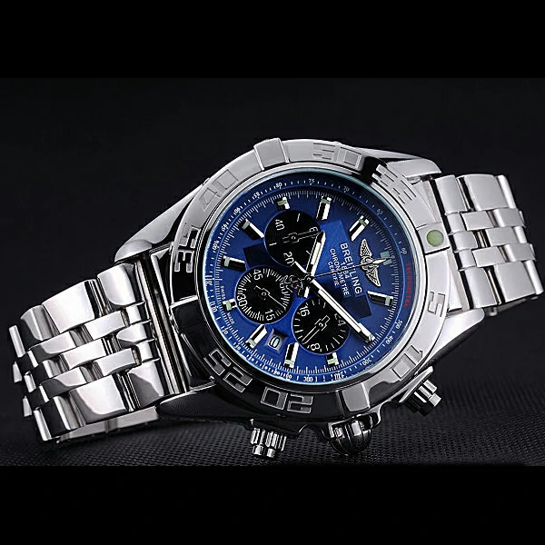 Breitling Chronomat 44 Blue Dial with Black Subdials Stainless Steel Bracelet new60397