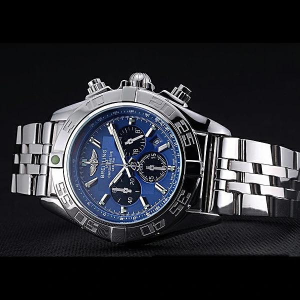 Breitling Chronomat 44 Blue Dial with Black Subdials Stainless Steel Bracelet new60397
