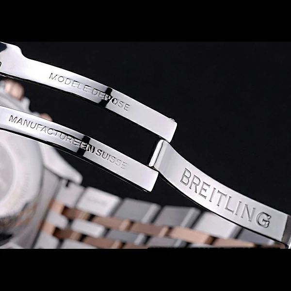 Breitling Chronomat 44 Black Dial with White Subdials 2 Tone Stainless Steel Bracelet new60398
