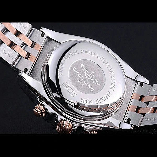 Breitling Chronomat 44 Black Dial with White Subdials 2 Tone Stainless Steel Bracelet new60398