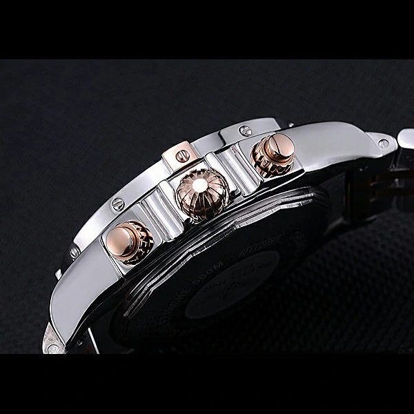 Breitling Chronomat 44 Black Dial with White Subdials 2 Tone Stainless Steel Bracelet new60398