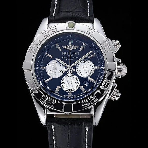 Breitling Chronomat 44 Blue Dial with White Subdials Blue Leather Bracelet new60400