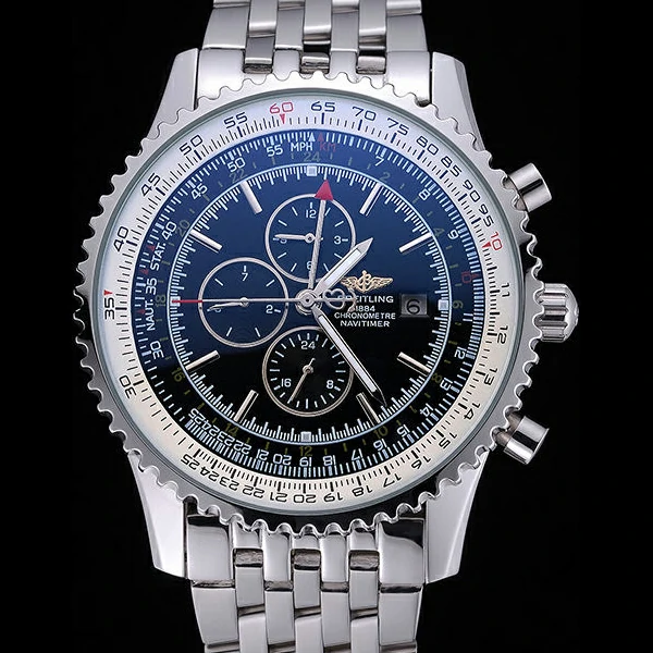Breitling Navitimer World Black Dial Stainless Steel Bracelet new60401