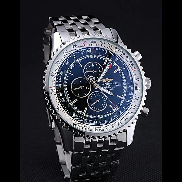 Breitling Navitimer World Black Dial Stainless Steel Bracelet new60401