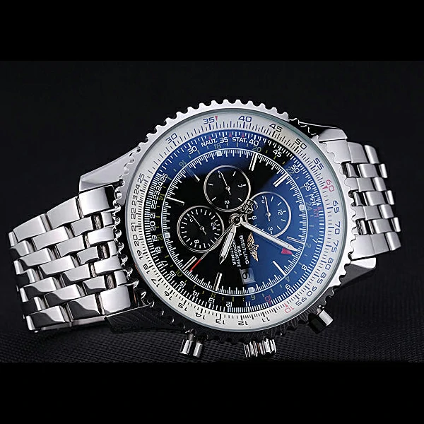 Breitling Navitimer World Black Dial Stainless Steel Bracelet new60401