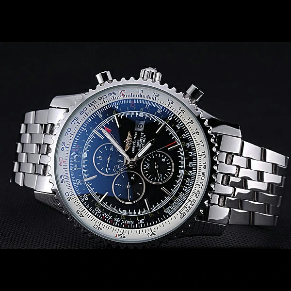 Breitling Navitimer World Black Dial Stainless Steel Bracelet new60401