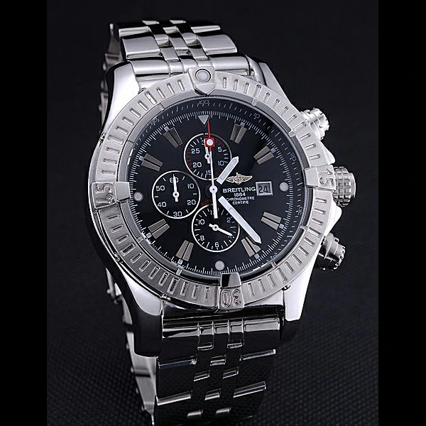 Breitling Chronomat Evolution Black Dial Stainless Steel Bracelet new60404