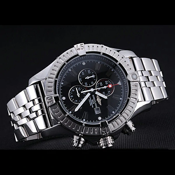 Breitling Chronomat Evolution Black Dial Stainless Steel Bracelet new60404