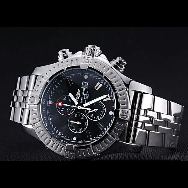 Breitling Chronomat Evolution Black Dial Stainless Steel Bracelet new60404