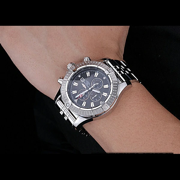 Breitling Chronomat Evolution Black Dial Stainless Steel Bracelet new60404