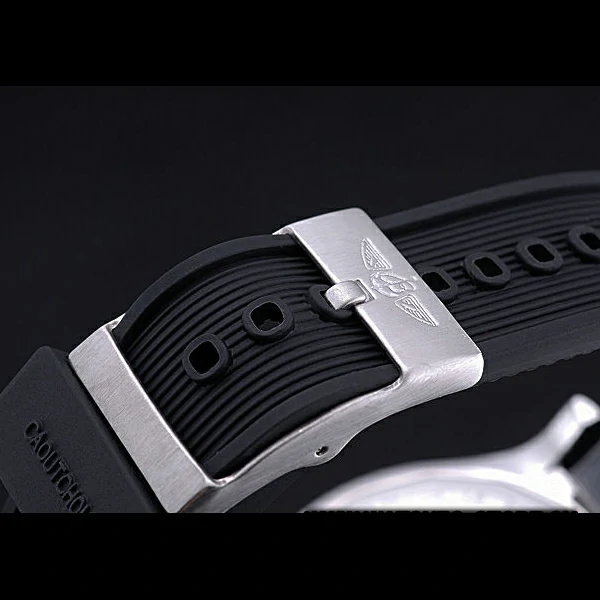 Breitling Chronomat Evolution Black Dial Black Rubber Bracelet new60405