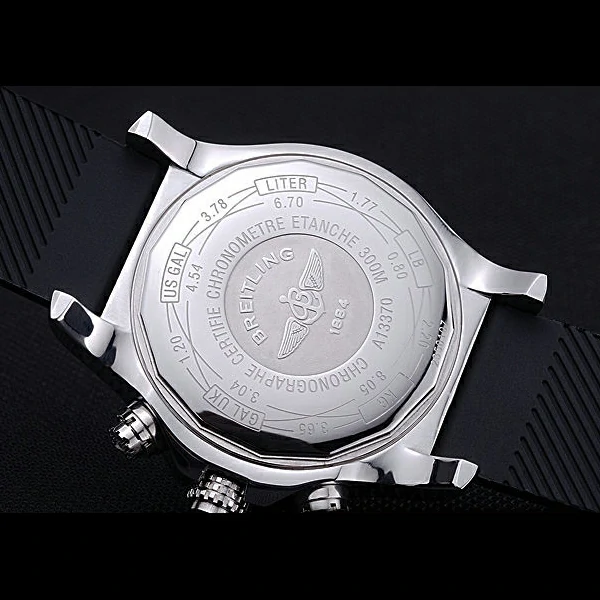 Breitling Chronomat Evolution Black Dial Black Rubber Bracelet new60405
