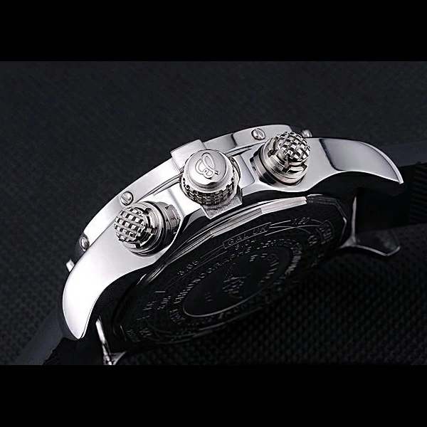 Breitling Chronomat Evolution Black Dial Black Rubber Bracelet new60405