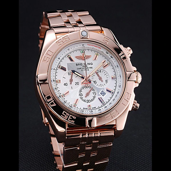 Breitling Chronomat 44 White Dial Rose Gold Bracelet new60407